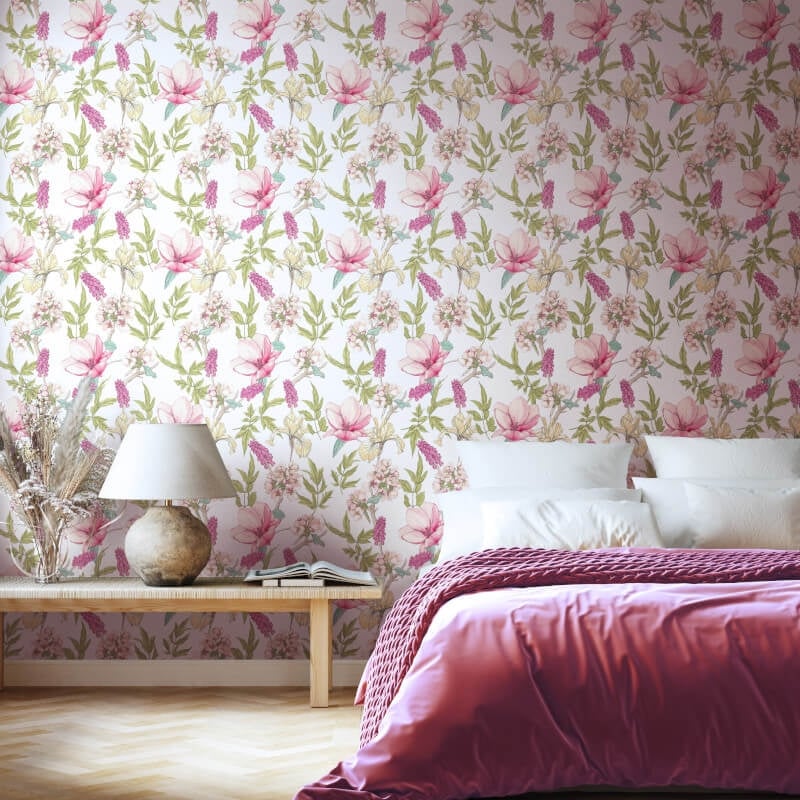 Orchid Bloom Wallpaper - Sweet Pea - Hoopla Walls - HWA1177W - Premier Wallcovering