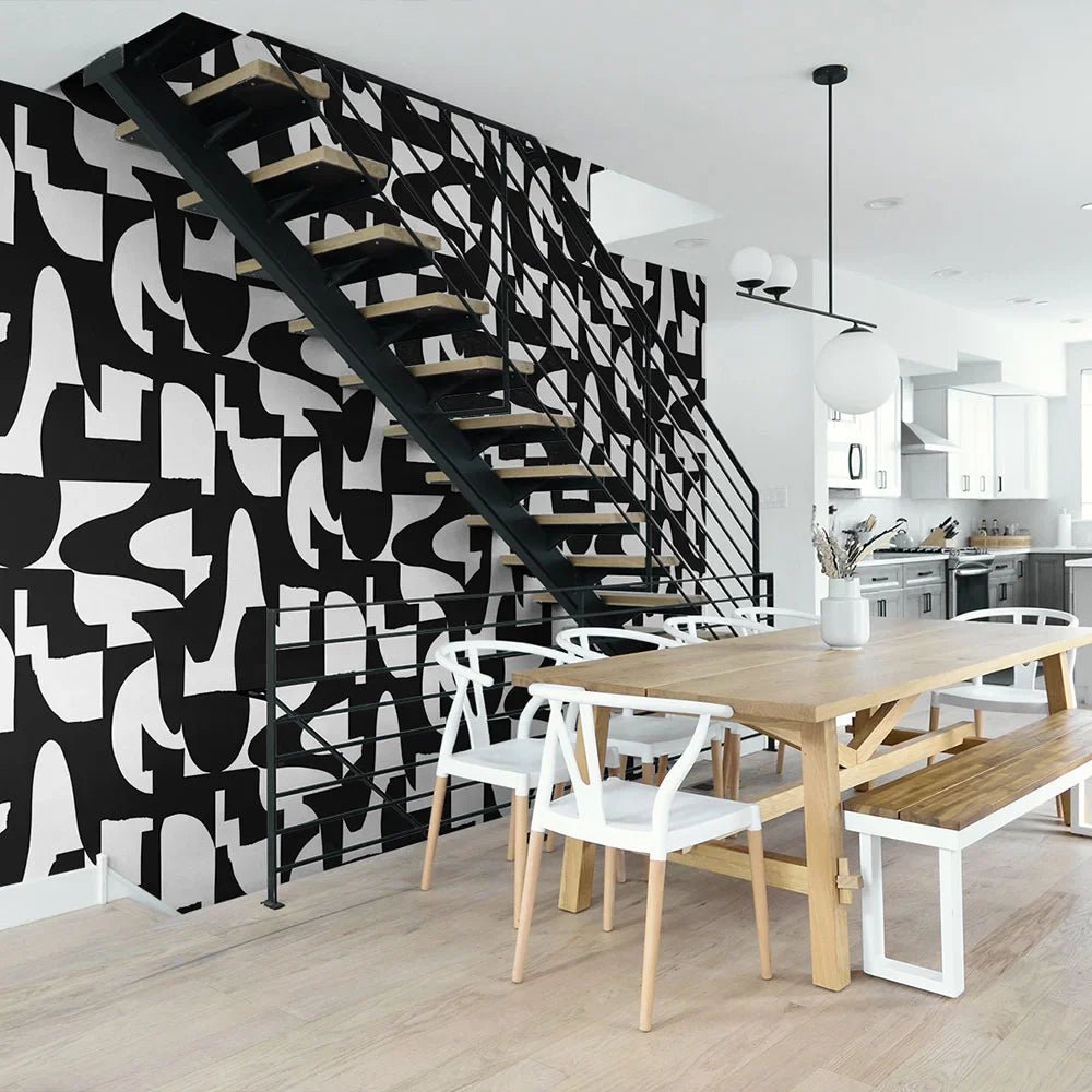 Organic Geometric Wallpaper - Ebony - NextWall - NW56500 - Premier Wallcovering