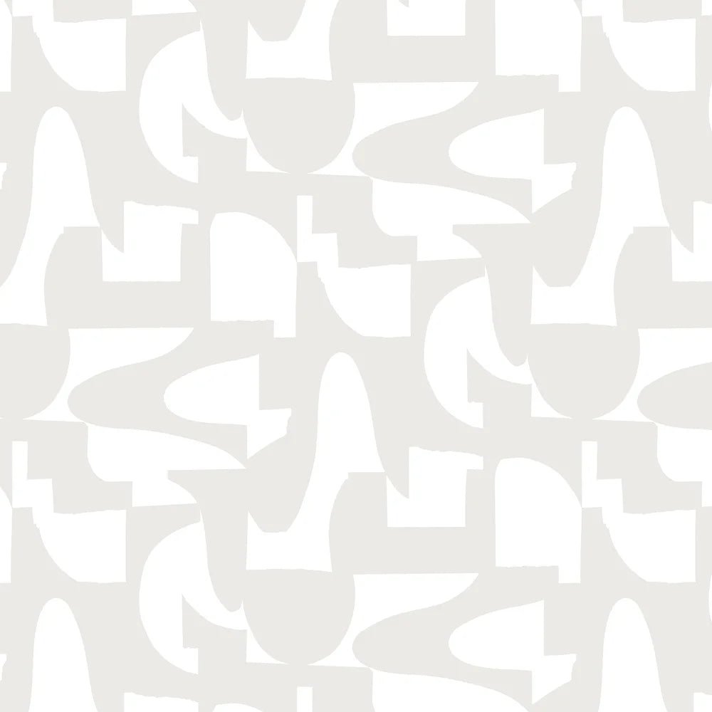 Organic Geometric Wallpaper - Sea Salt - NextWall - NW56507 - Premier Wallcovering