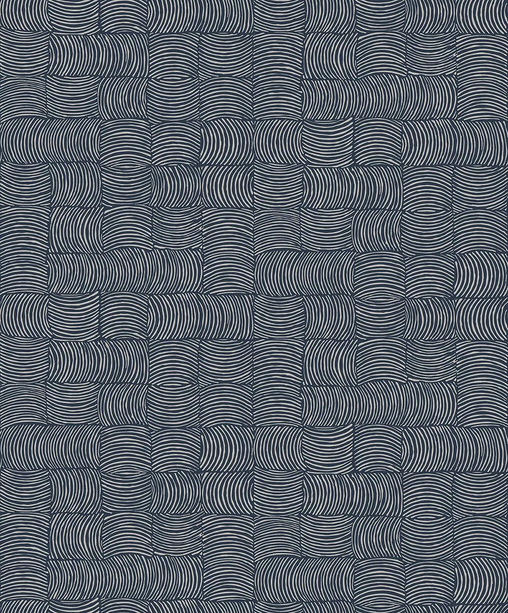 Organic Squares Wallpaper - Blue Denim - NextWall - NW55902 - Premier Wallcovering