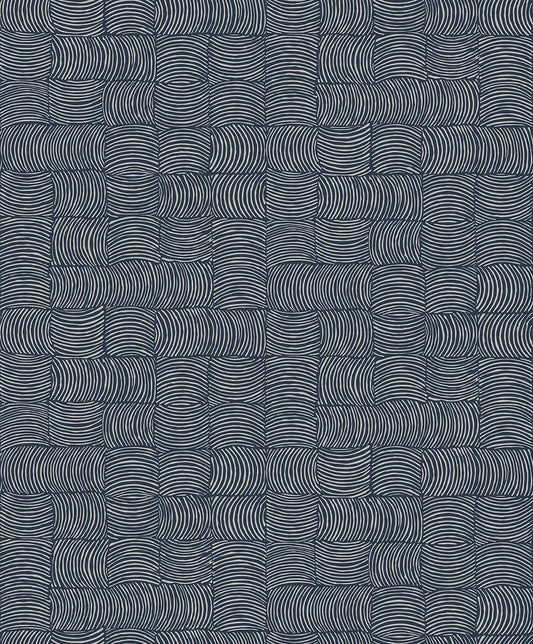 Organic Squares Wallpaper - Blue Denim - NextWall - NW55902 - Premier Wallcovering