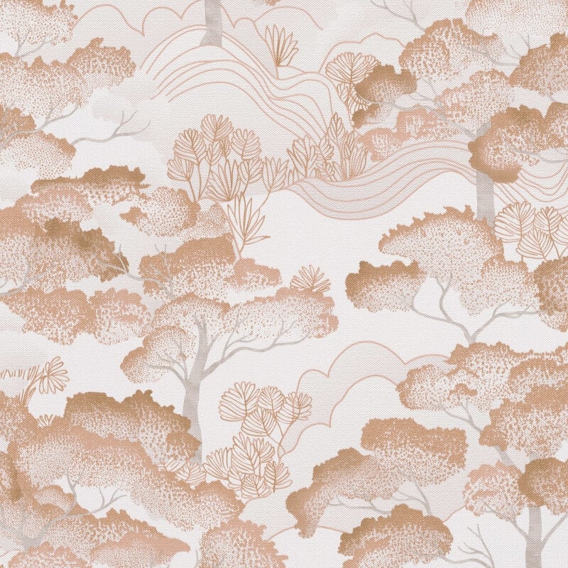 Oriental Trees Metallic Wallpaper - Beige/Silver - Elle Decoration - 10448 - 13 - Premier Wallcovering