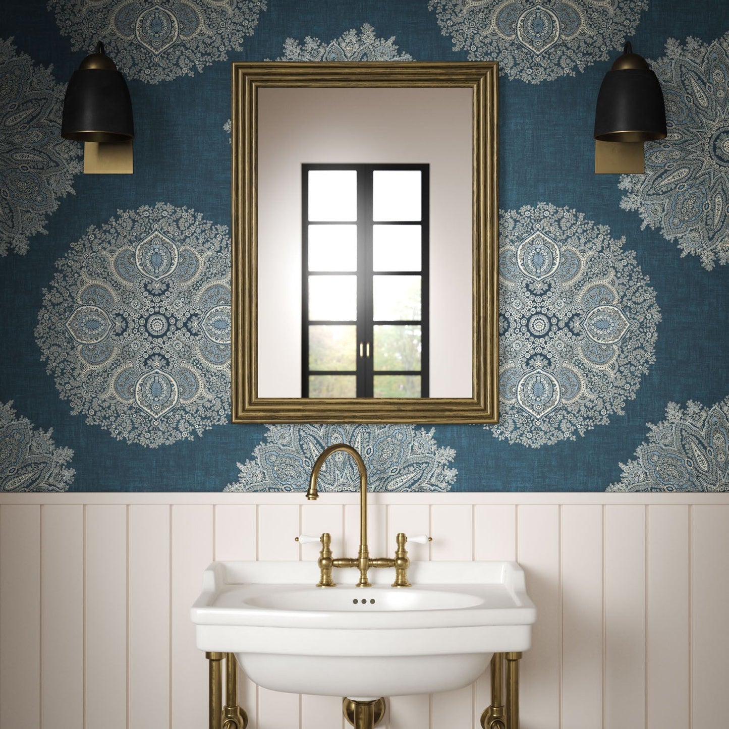 Orissa Wallpaper - Indigo - Warner House - Premier Wallcovering