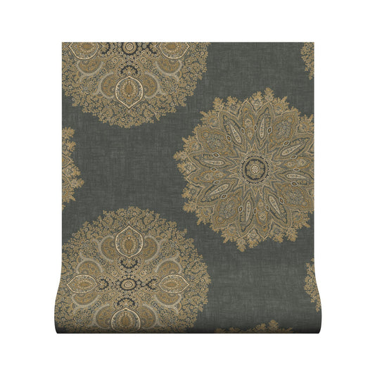 Orissa Wallpaper - Ebony - Warner House - Premier Wallcovering