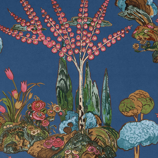 Orleans Wallpaper - Navy - Thibaut - T45031 - Premier Wallcovering
