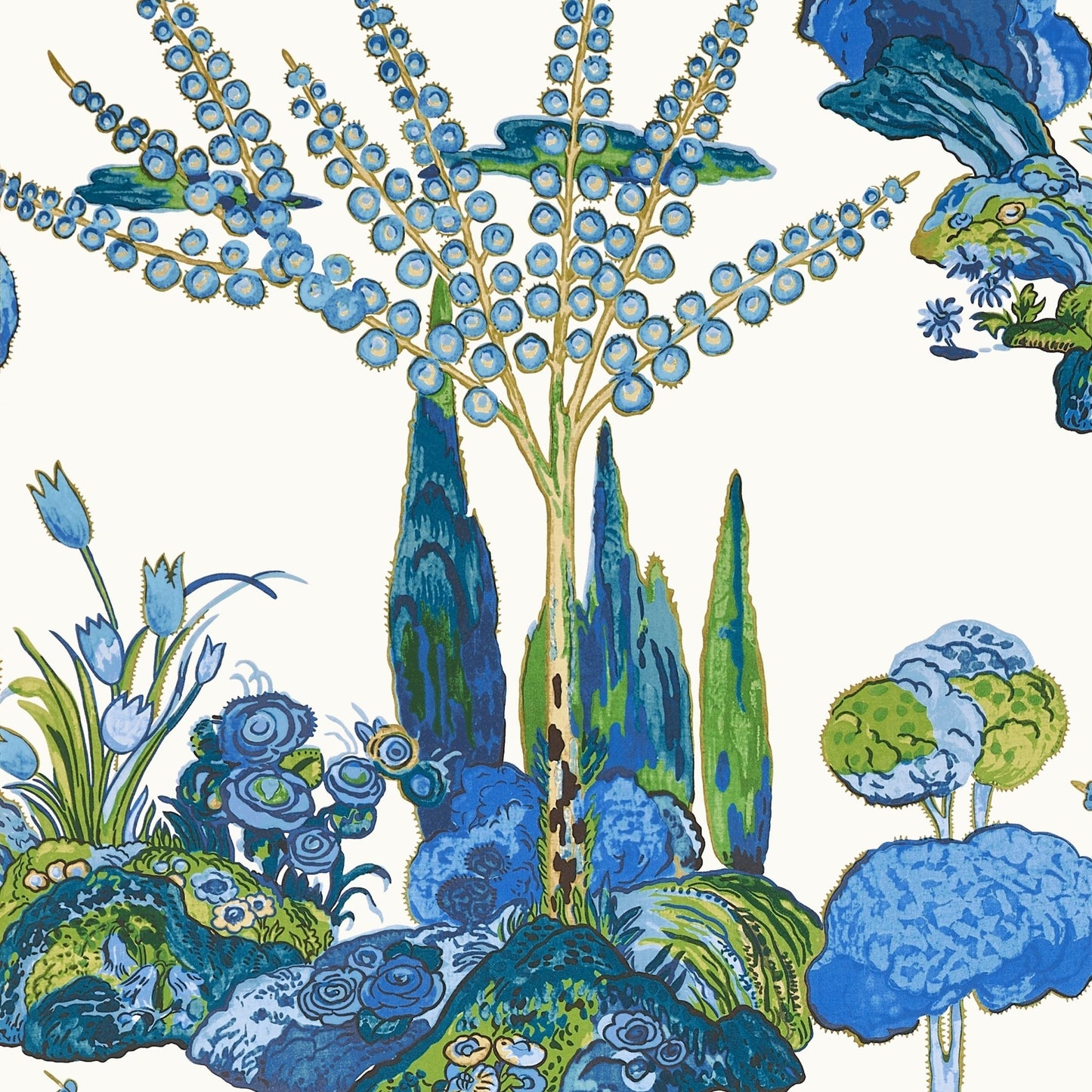 Orleans Wallpaper - Blue & Green - Thibaut - T45028 - Premier Wallcovering