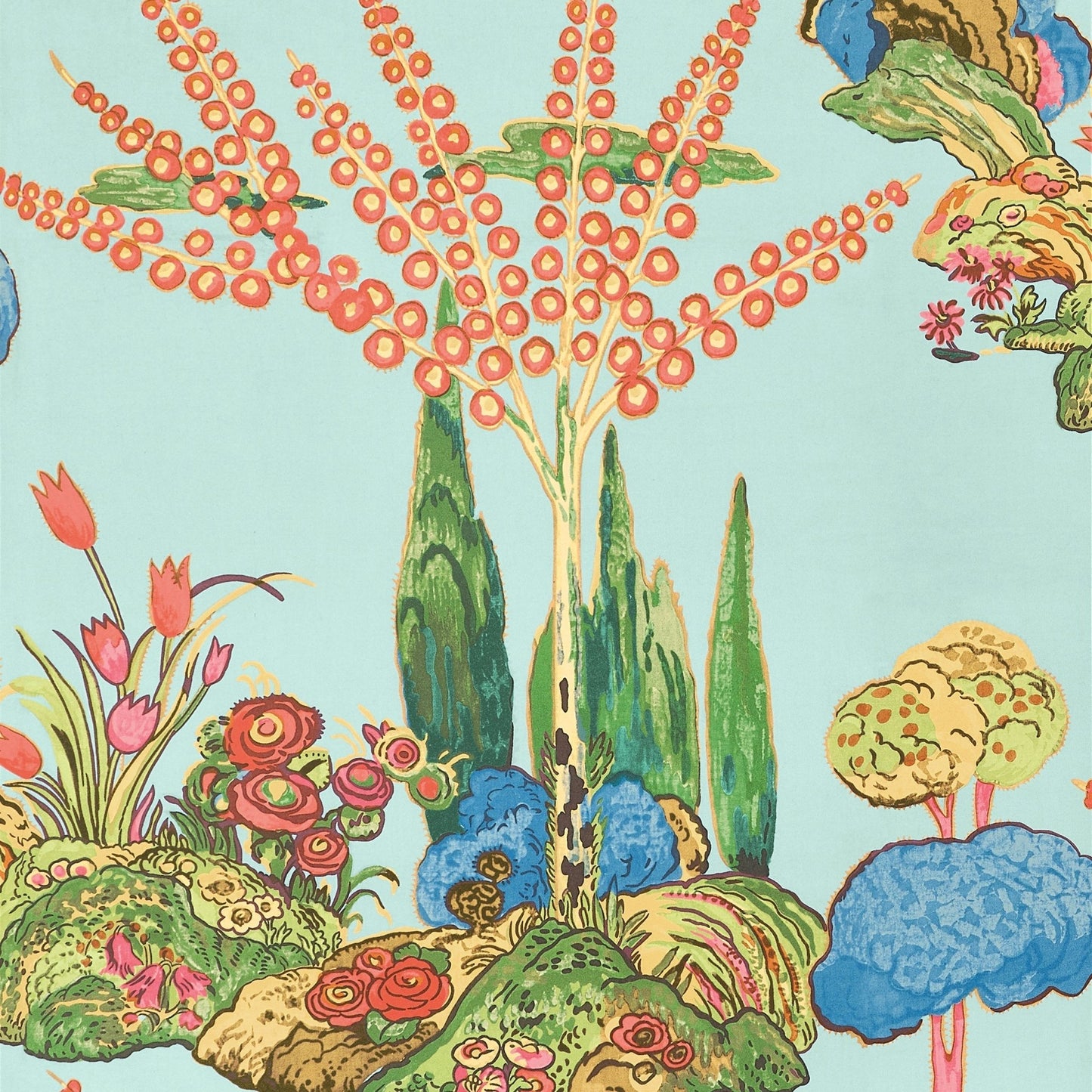 Orleans Wallpaper - Turquoise - Thibaut - T45030 - Premier Wallcovering