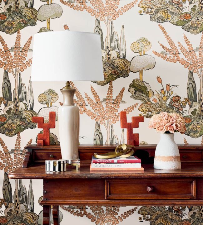 Orleans Wallpaper - Apricot & Ginger - Thibaut - T45026 - Premier Wallcovering