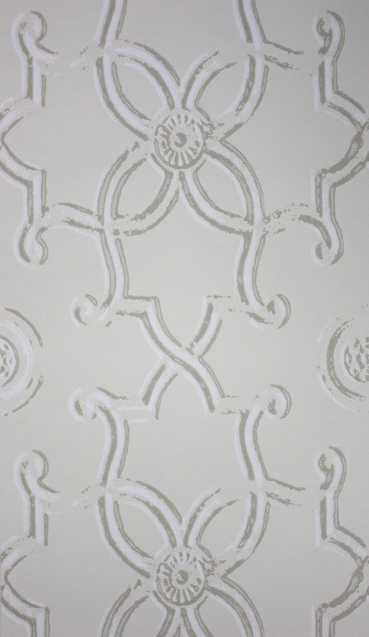 Ornella Wallpaper - Silver - Nina Campbell - NCW4006 - 03 - Premier Wallcovering