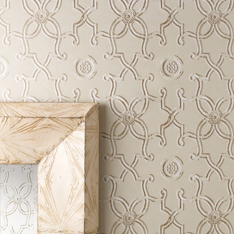 Ornella Wallpaper - Silver - Nina Campbell - NCW4006-03 - Premier Wallcovering