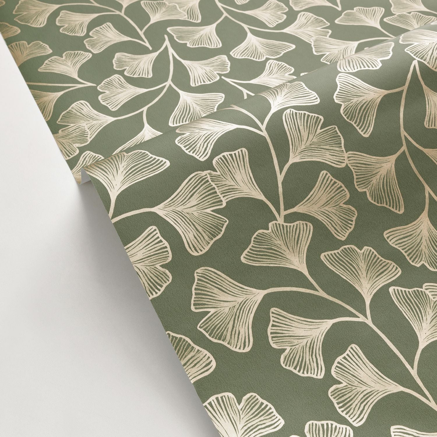 Osaka Wallpaper - Vert Kaki - Caselio - 103917221 - Premier Wallcovering