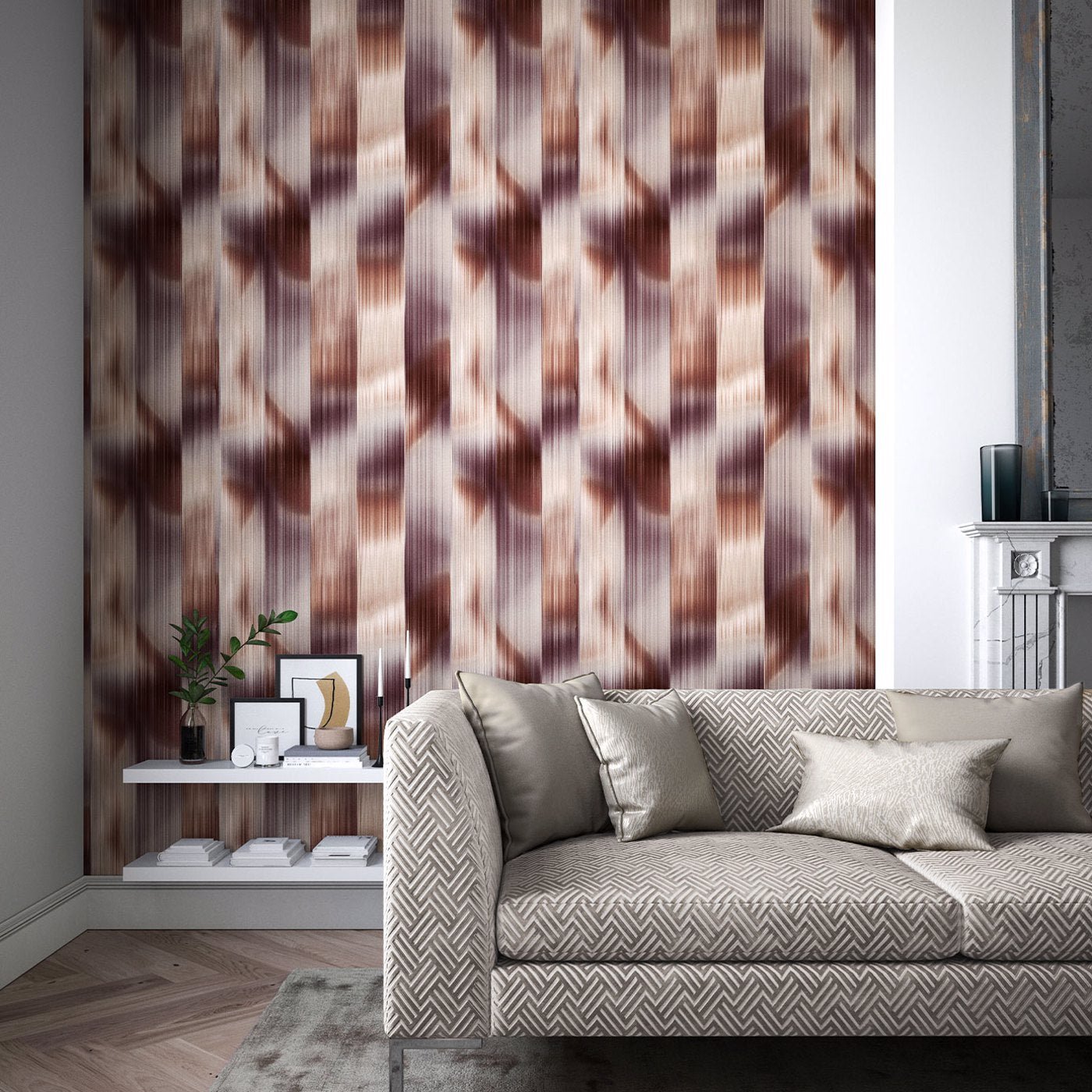 Oscillation Wallpaper - Rosewood/Fig - Harlequin - HM7W112753 - Premier Wallcovering