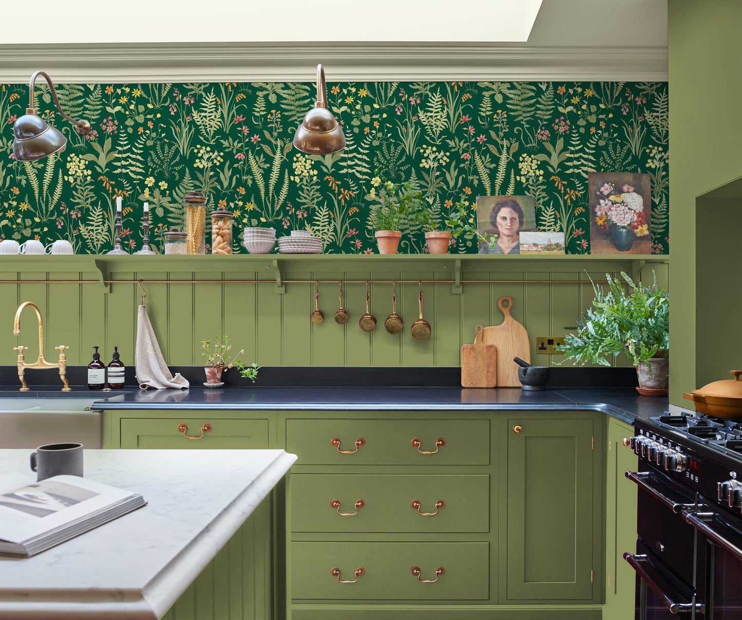 Oshibana Wallpaper - Emerald - Graham & Brown - 130313 - Premier Wallcovering