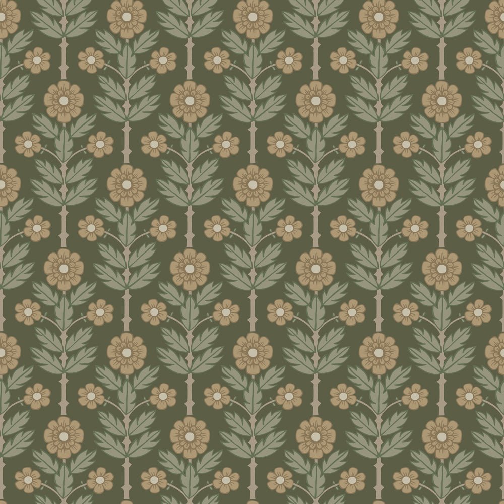 Othilia Wallpaper - Green - Midbec - 28009 - Premier Wallcovering