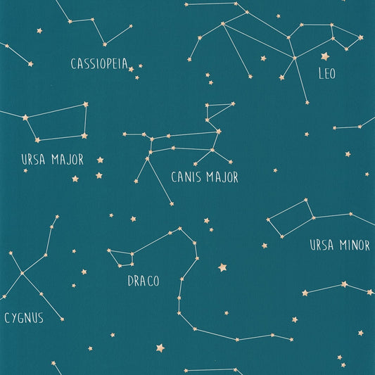 Our Planet Constellations Wallpaper - Bleu Mer - Caselio - 101916003 - Premier Wallcovering