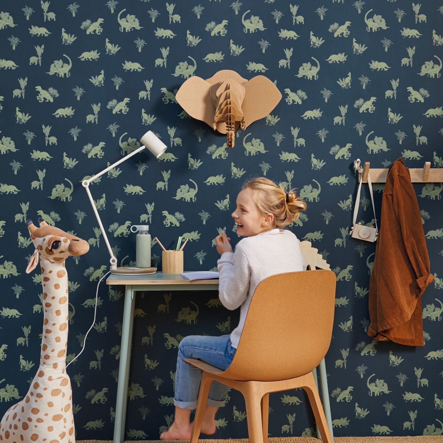 Our Planet Jurassic World Wallpaper - Bleu Nuit - Caselio - 101936900 - Premier Wallcovering