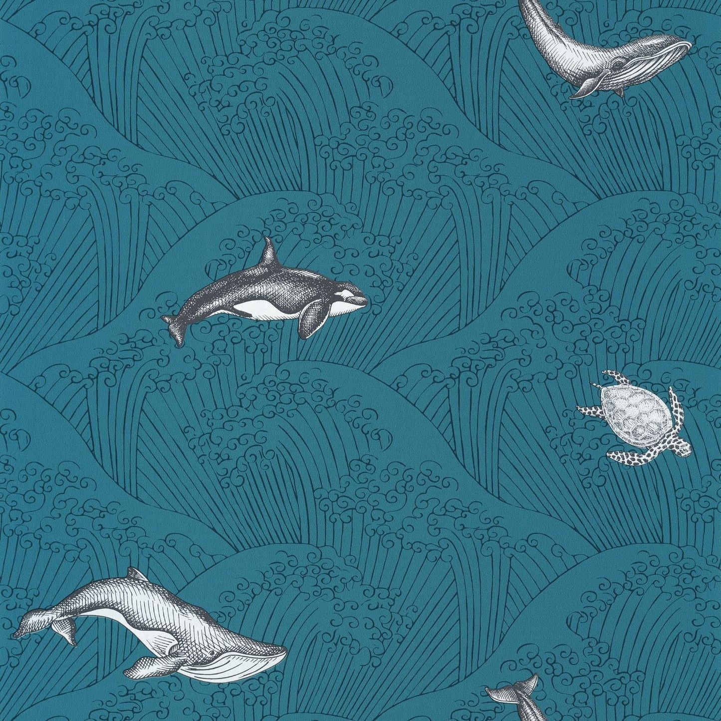 Our Planet Under The Sea Wallpaper - Bleu Mer - Caselio - 102016608 - Premier Wallcovering
