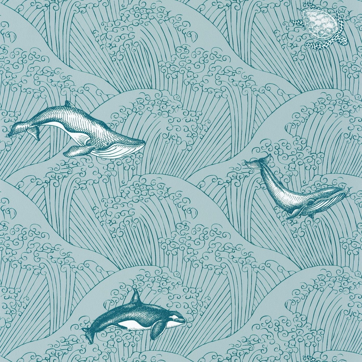 Our Planet Under The Sea Wallpaper - Vert D'eau - Caselio - 102017138 - Premier Wallcovering