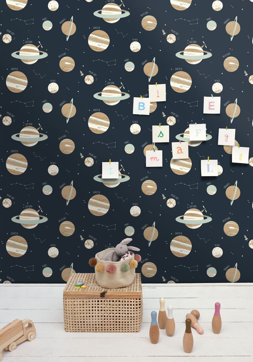 Our Planet Universe Wallpaper - Bleu Nuit - Caselio - 101906906 - Premier Wallcovering