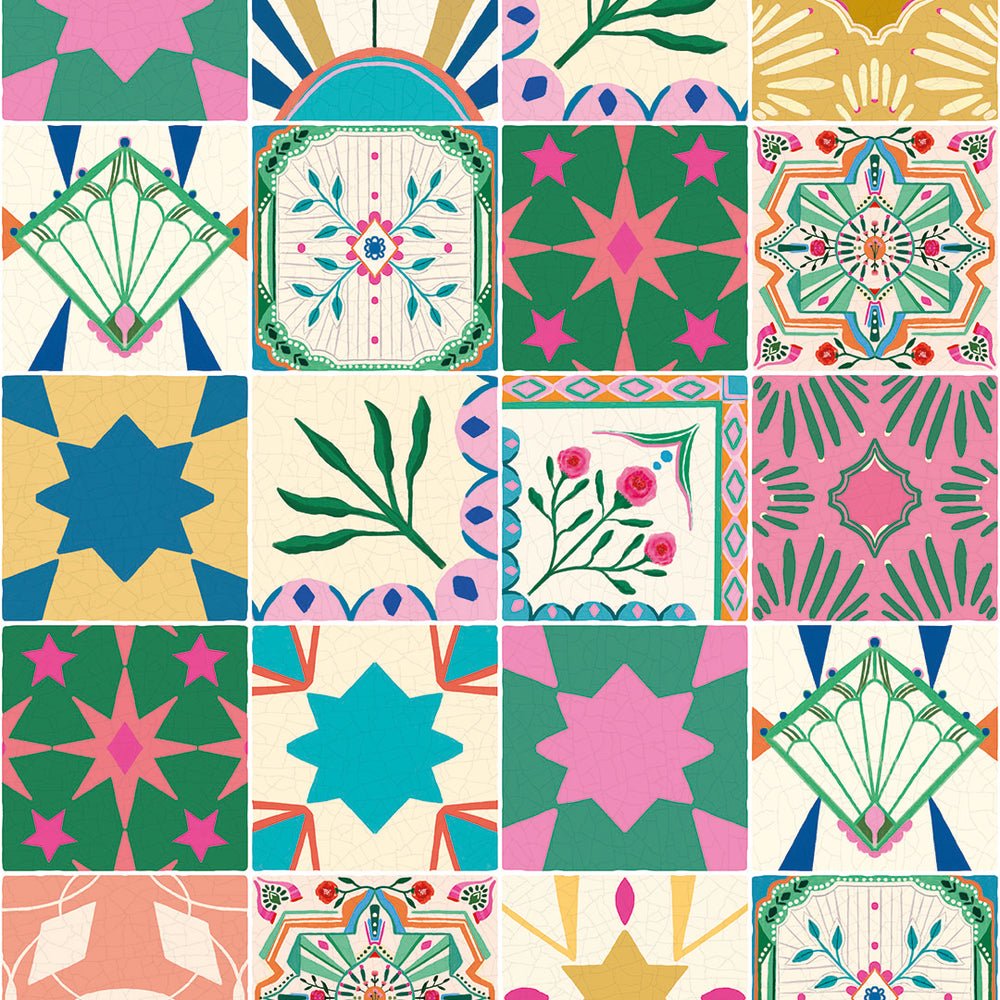 Out on the Tiles Wallpaper - Summer Brights - Lust Home - LH900484 - Premier Wallcovering