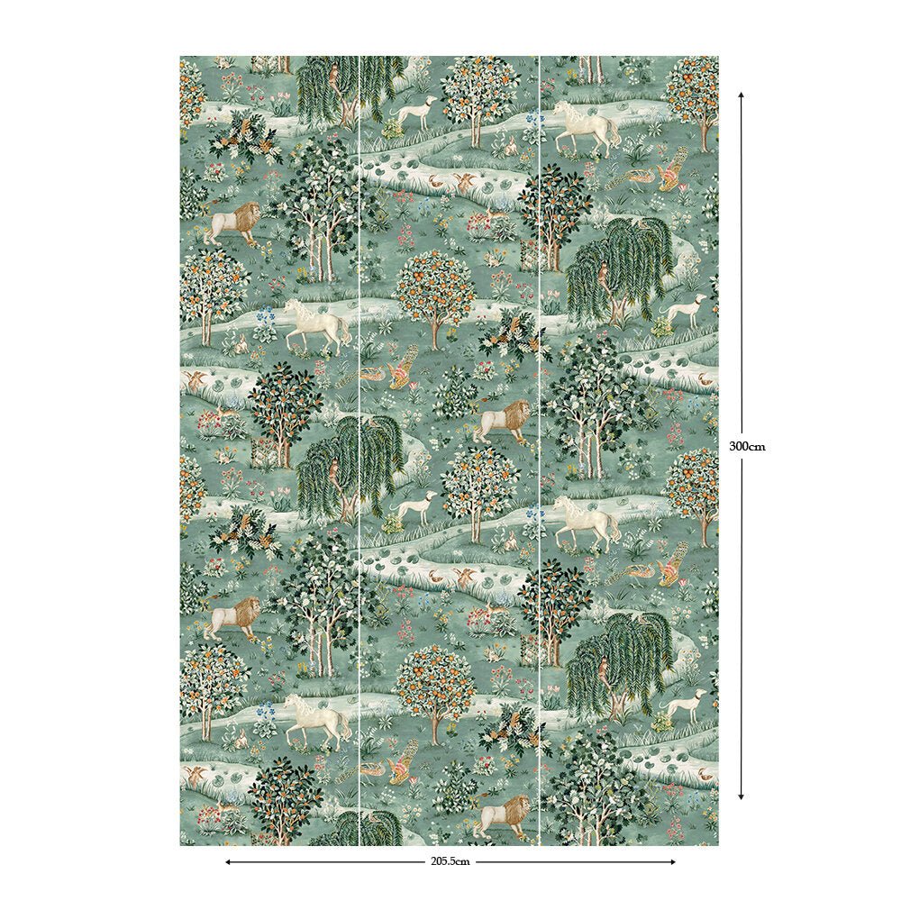 Owl & Willow Wallpaper Mural - Sage / Clay - 217405 - Morris Wallpaper WD - Premier Wallcovering