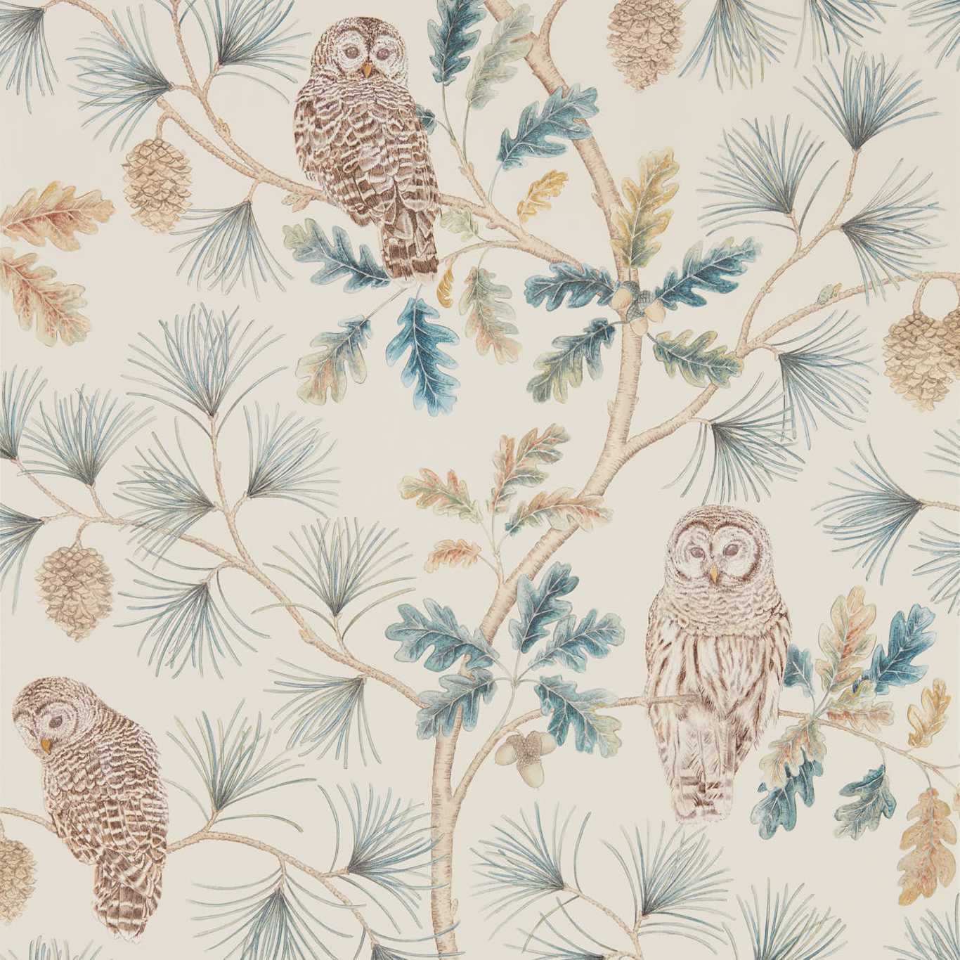 Owlswick Wallpaper - Teal - Sanderson - DYSI216595 - Premier Wallcovering