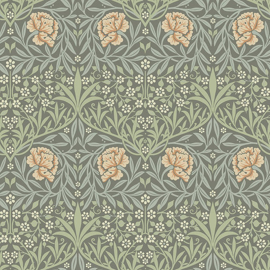 Oxford Union Wallpaper - Green / Apricot - Midbec - 82046 - Premier Wallcovering