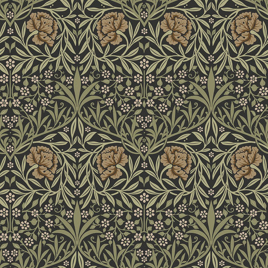 Oxford Union Wallpaper - Black / Green - Midbec - 82048 - Premier Wallcovering