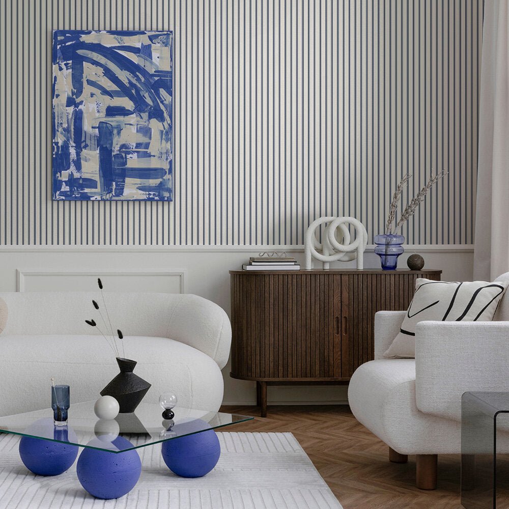 Oxford Wallpaper - Blue - Timothy Wilman - TW2465 - Premier Wallcovering