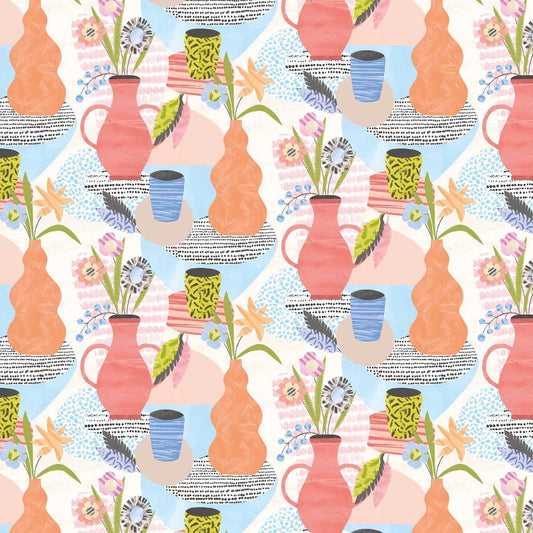 Pablo Wallpaper - Sky & Peach - Ohpopsi - ABS50119W - Premier Wallcovering