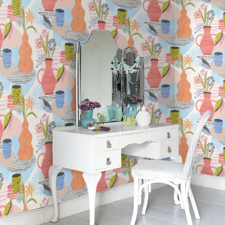 Pablo Wallpaper - Sky & Peach - Ohpopsi - ABS50119W - Premier Wallcovering