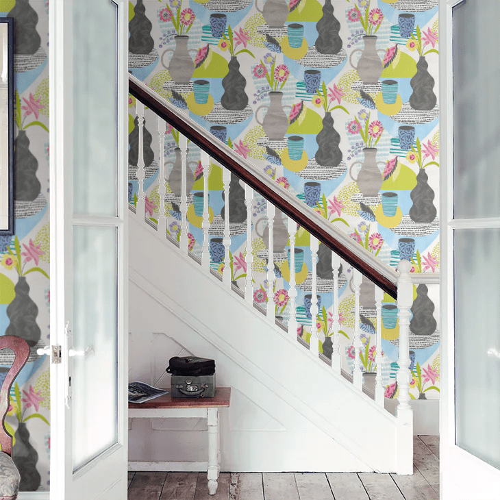 Pablo Wallpaper - Chartreuse & Fog - Ohpopsi - ABS50120W - Premier Wallcovering