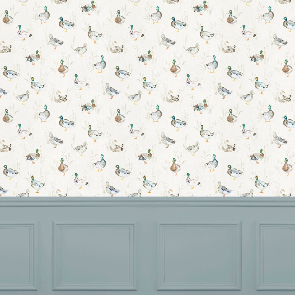Paddling Ducks Wallpaper - Cream - Voyage Maison - PADDLIN/WPO/CRE - Premier Wallcovering