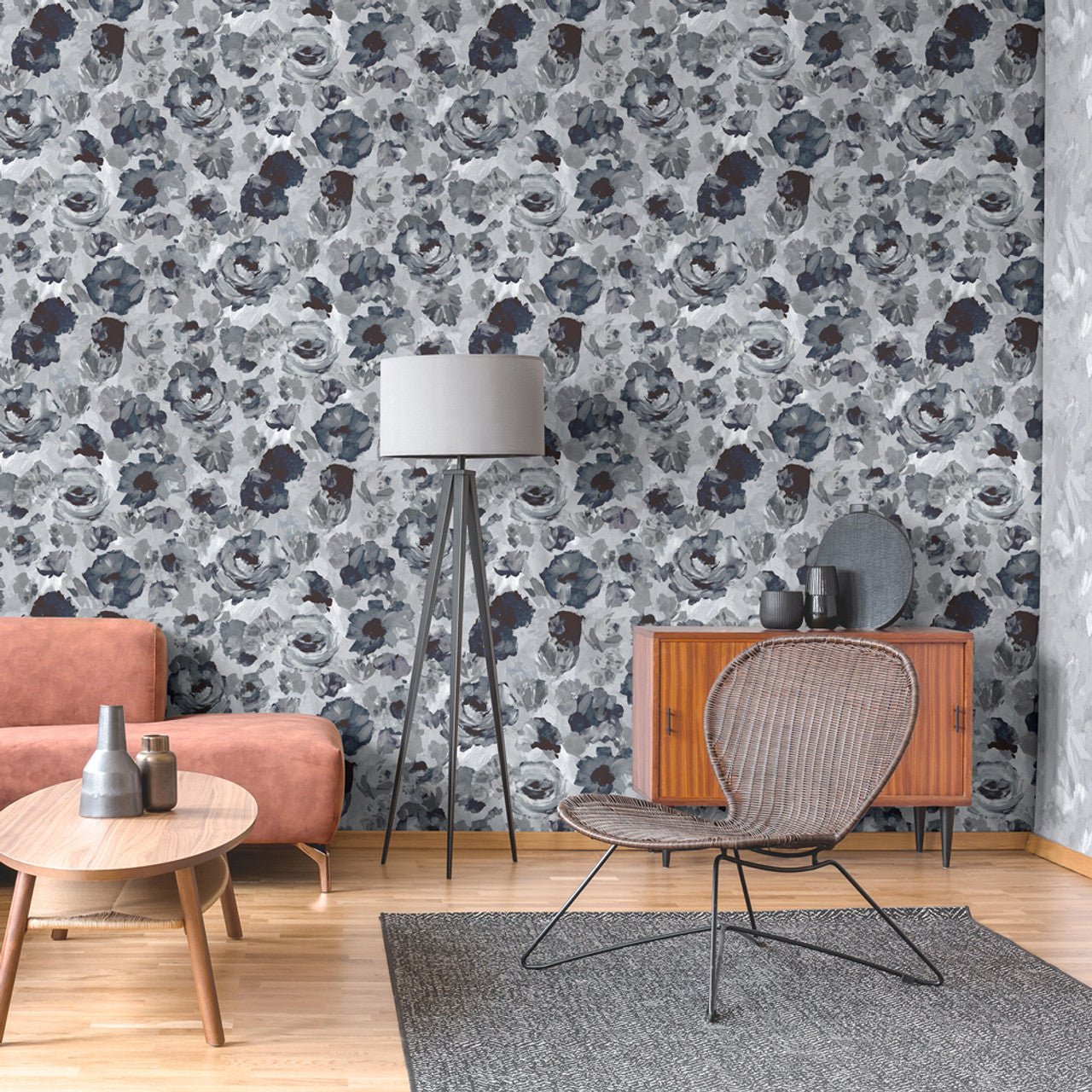 Paeonia Julie Feels Home Wallpaper - Navy Ash - Hohenberger - 26903 - Premier Wallcovering
