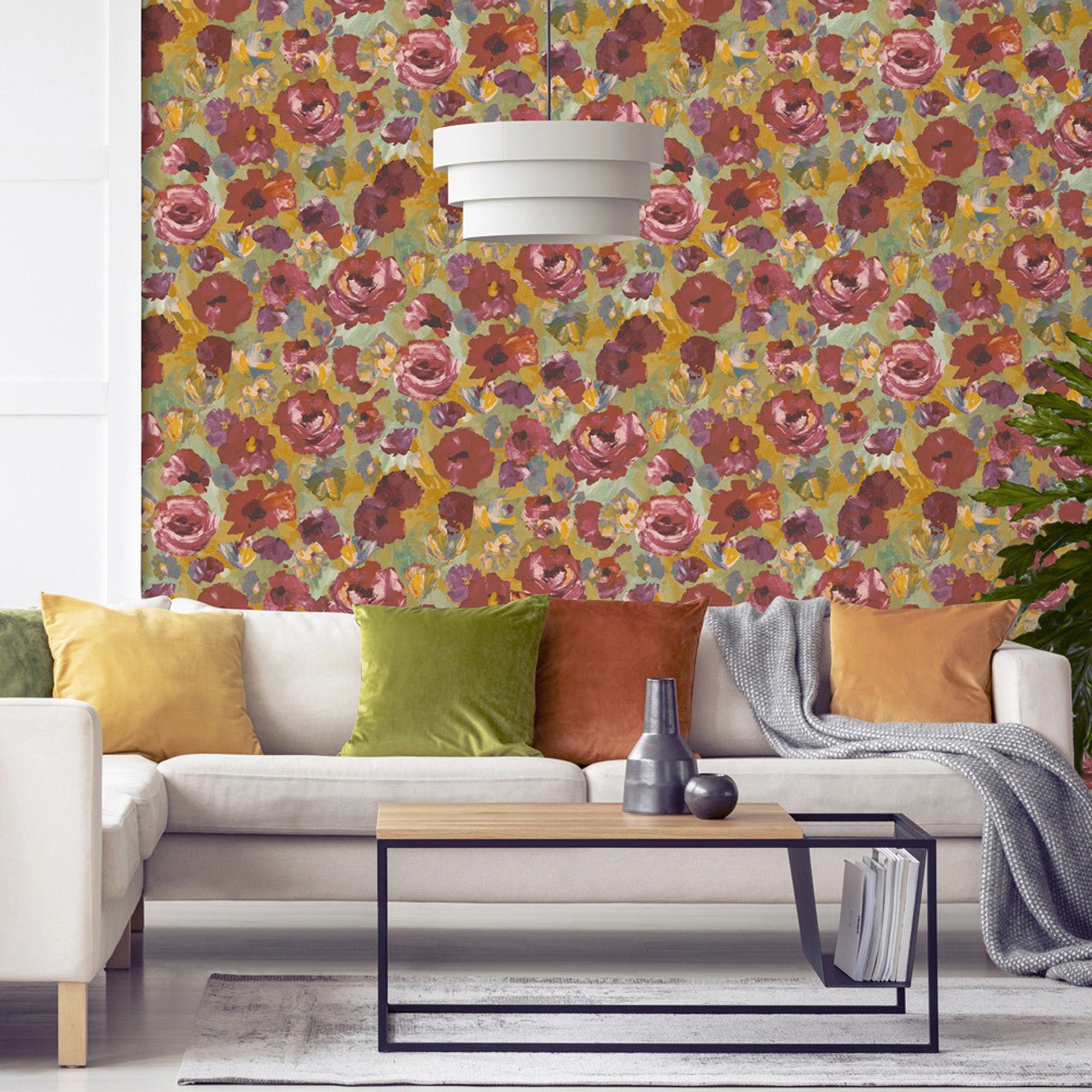 Paeonia Julie Feels Home Wallpaper - Cherry Ocker - Hohenberger - 26902 - Premier Wallcovering