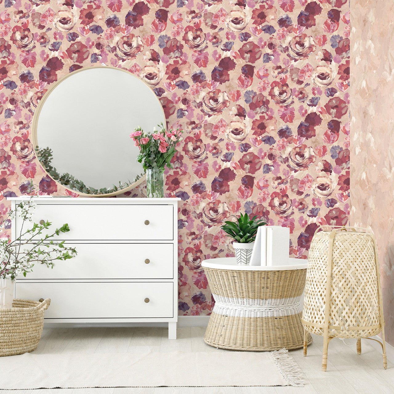 Paeonia Julie Feels Home Wallpaper - Mulberry Blush - Hohenberger - 26904 - Premier Wallcovering