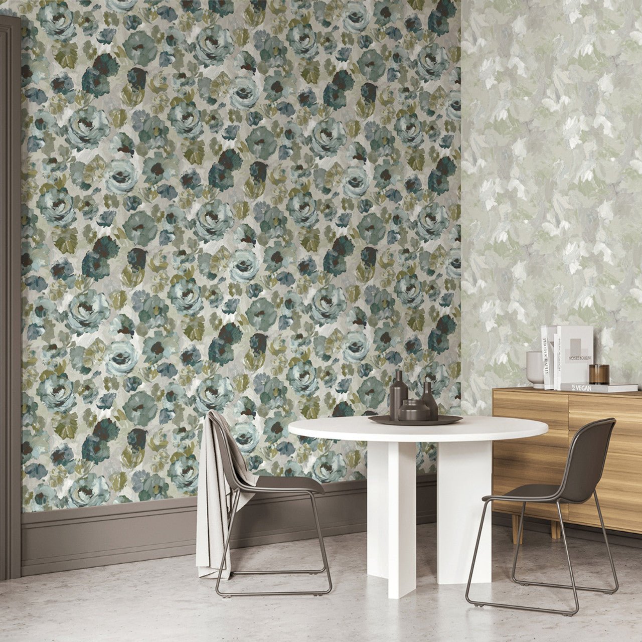 Paeonia Julie Feels Home Wallpaper - Smaragd Grey - Hohenberger - 26982 - Premier Wallcovering