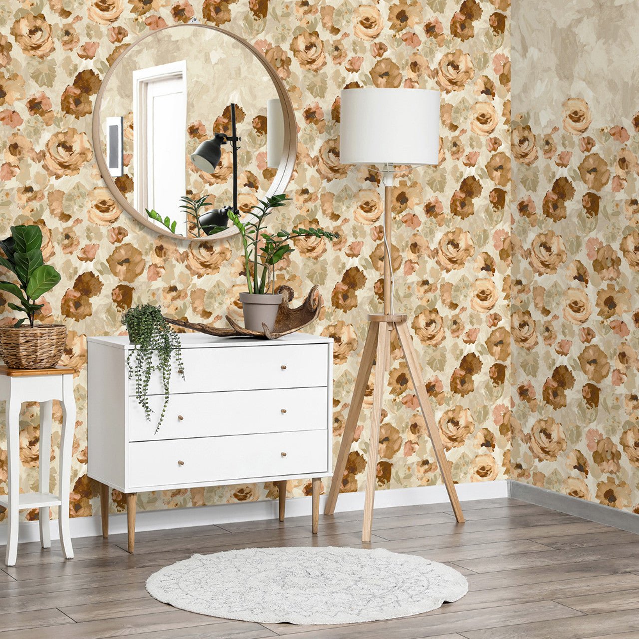 Paeonia Julie Feels Home Wallpaper - Mandarine Beige - Hohenberger - 26901 - Premier Wallcovering