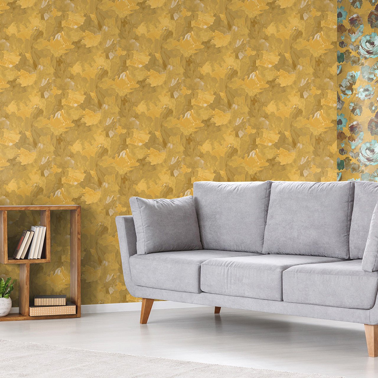 Paeonia Plain Julie Feels Home Wallpaper - Gold - Hohenberger - 26913 - Premier Wallcovering