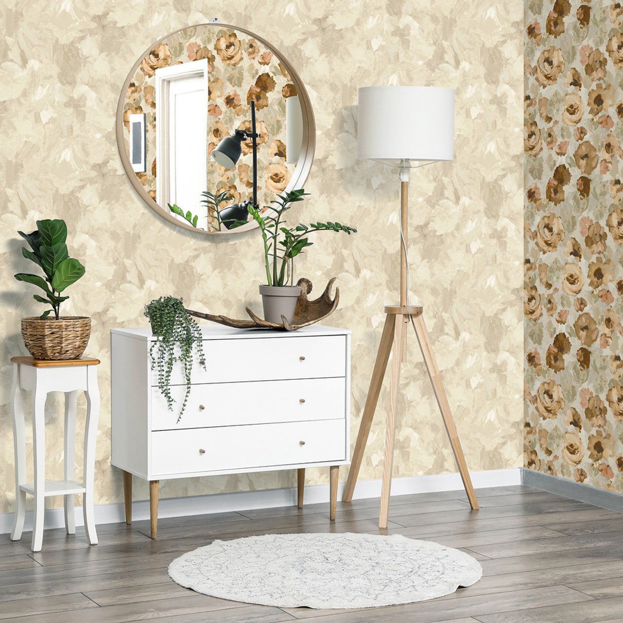 Paeonia Plain Julie Feels Home Wallpaper - Beige - Hohenberger - 26909 - Premier Wallcovering
