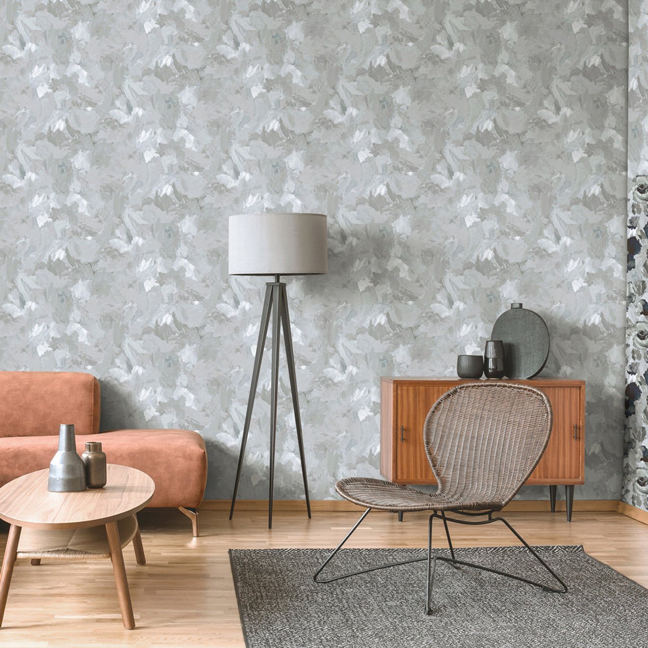 Paeonia Plain Julie Feels Home Wallpaper - Ash - Hohenberger - 26911 - Premier Wallcovering