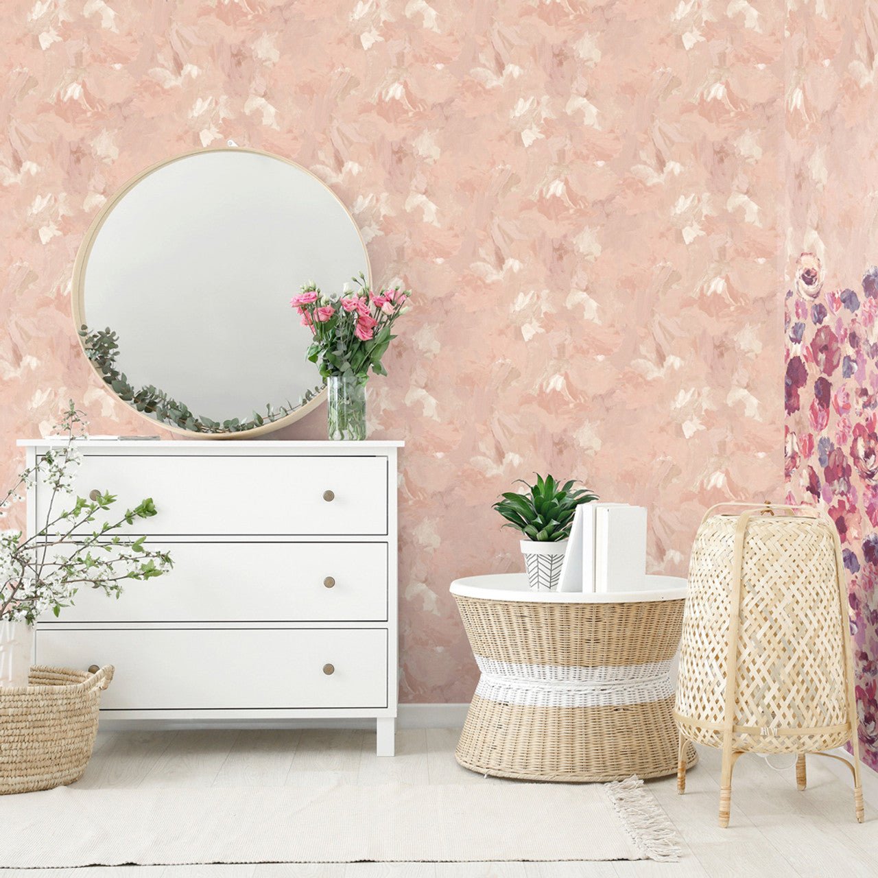 Paeonia Plain Julie Feels Home Wallpaper - Blush - Hohenberger - 26912 - Premier Wallcovering