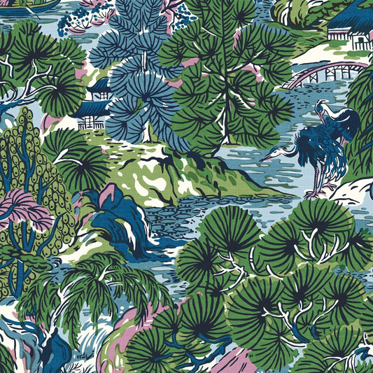 Pagoda Trees Wallpaper - Lavender & Blue - Thibaut - T42024 - Premier Wallcovering