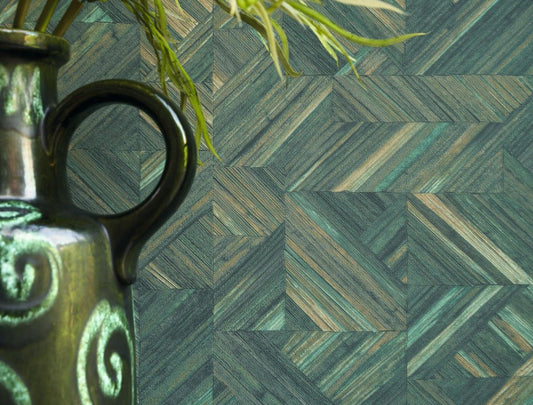 Paille Bali Wallpaper - Vert Canopee - Casadeco - 88187832 - Premier Wallcovering