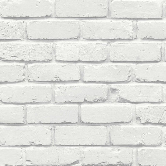 Painted Brick Wallpaper - White - Fine Décor - FD43600 - Premier Wallcovering