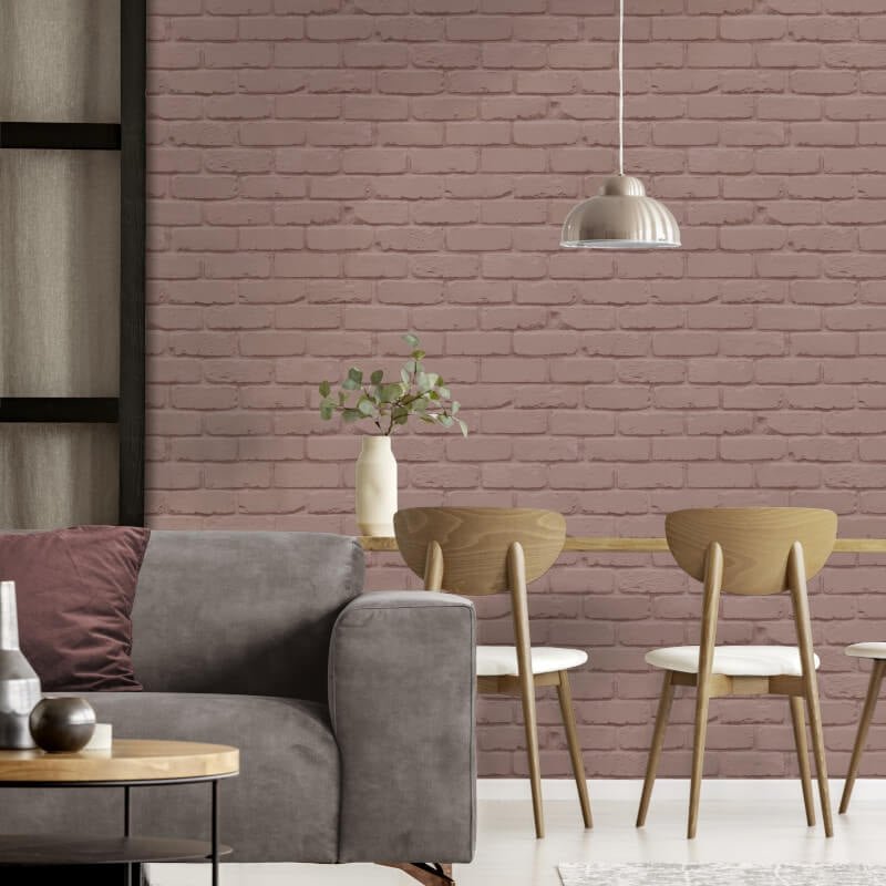 Painted Brick Wallpaper - Pink - Fine Décor - FD43601 - Premier Wallcovering