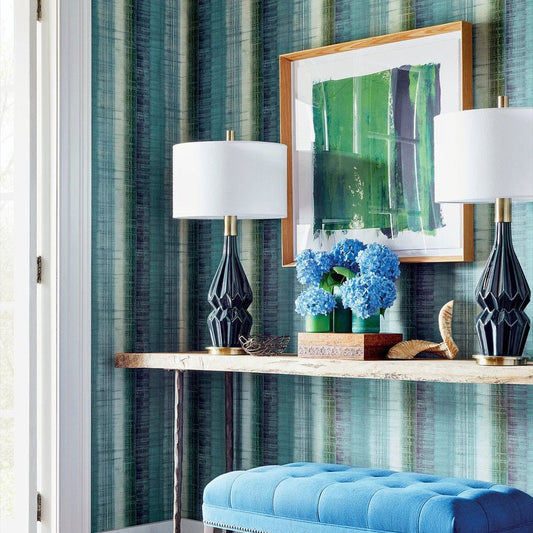 Painted Desert Wallpaper - Green & Blue - Thibaut - T10919 - Premier Wallcovering