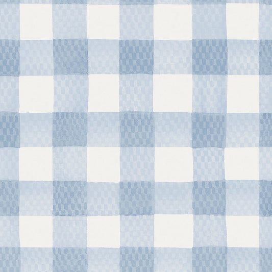 Painted Gingham Wallpaper - Blue - 125514 - Cath Kidston - Premier Wallcovering