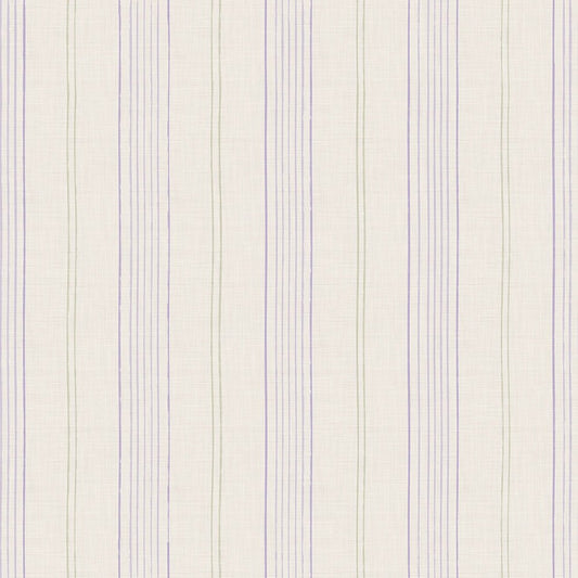 Painted Pinstripes Wallpaper - Lavender, Sage Green and Vintage Cream - LAN100381 - Lucie Annabel - Premier Wallcovering