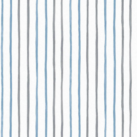 Painterly Stripe Wallpaper - Blue - Laura Ashley - 119863 - Premier Wallcovering